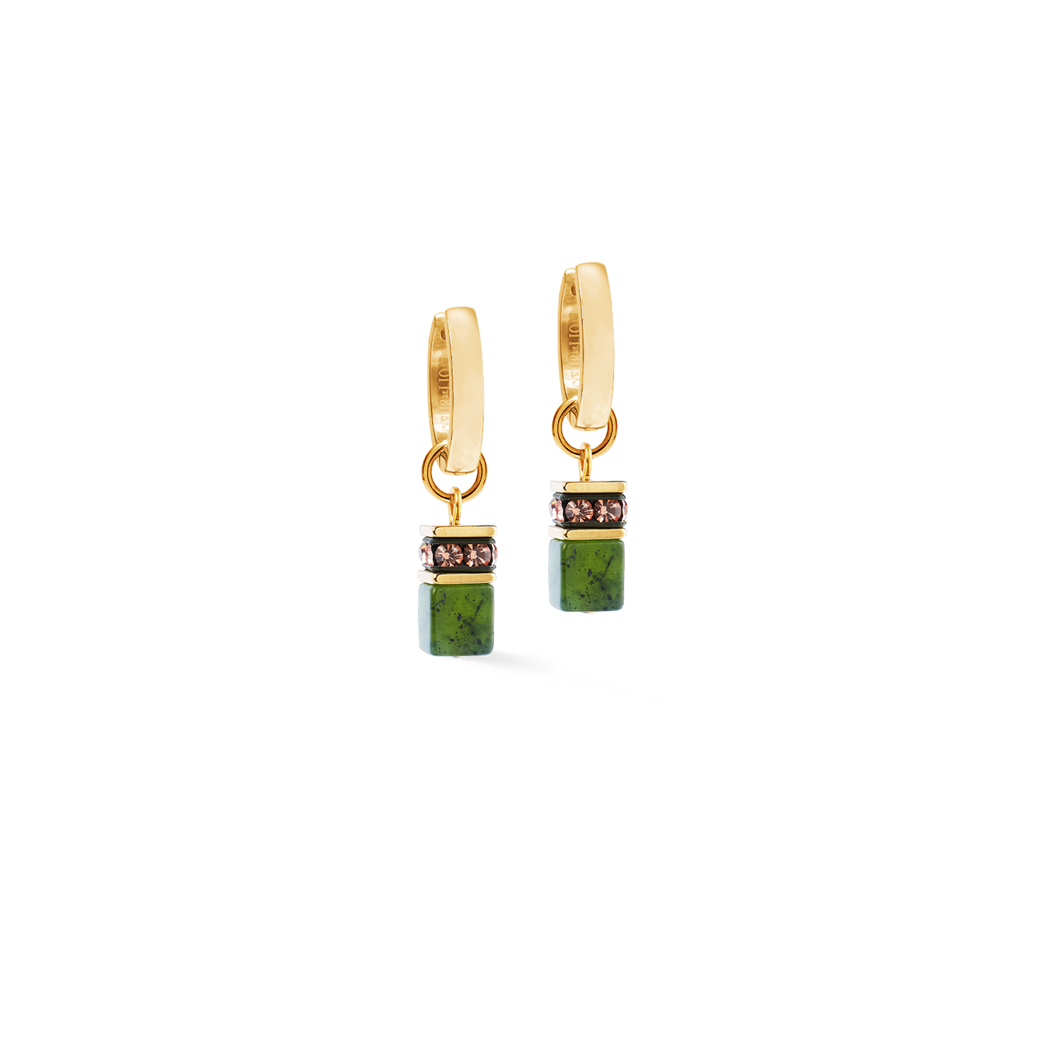Créoles GeoCUBE® Chunky Chain or-vert