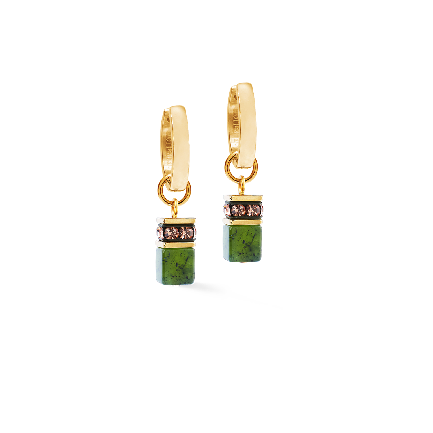 Créoles GeoCUBE® Chunky Chain or-vert