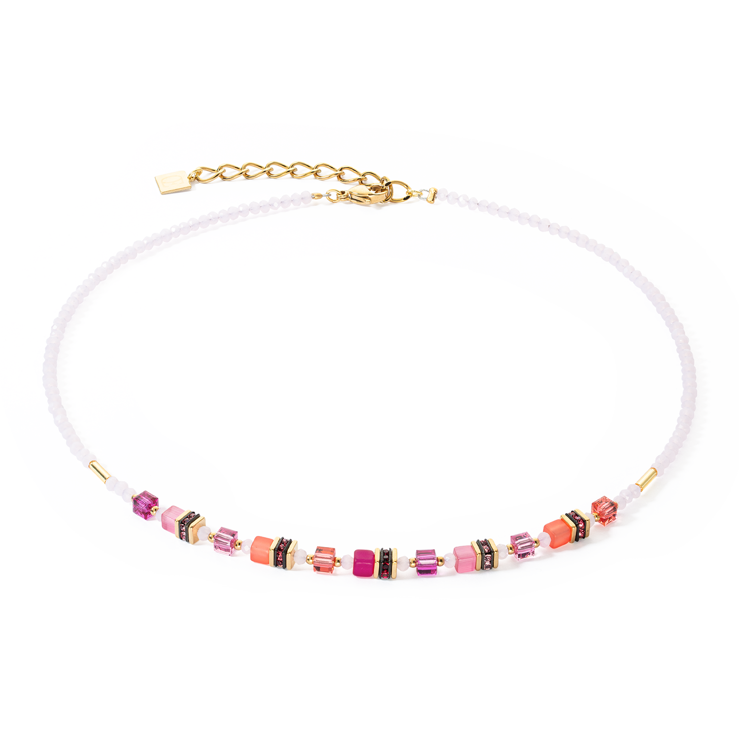 Collier Mini Cubes Magenta