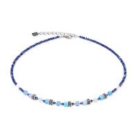 Collier Mini Cubes bleu