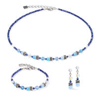 Collier Mini Cubes bleu