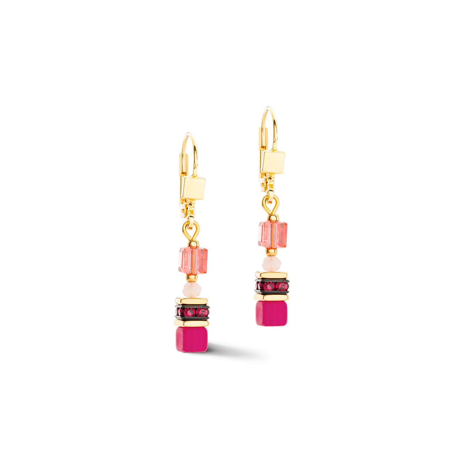 Boucles d'oreilles Mini Cubes Magenta