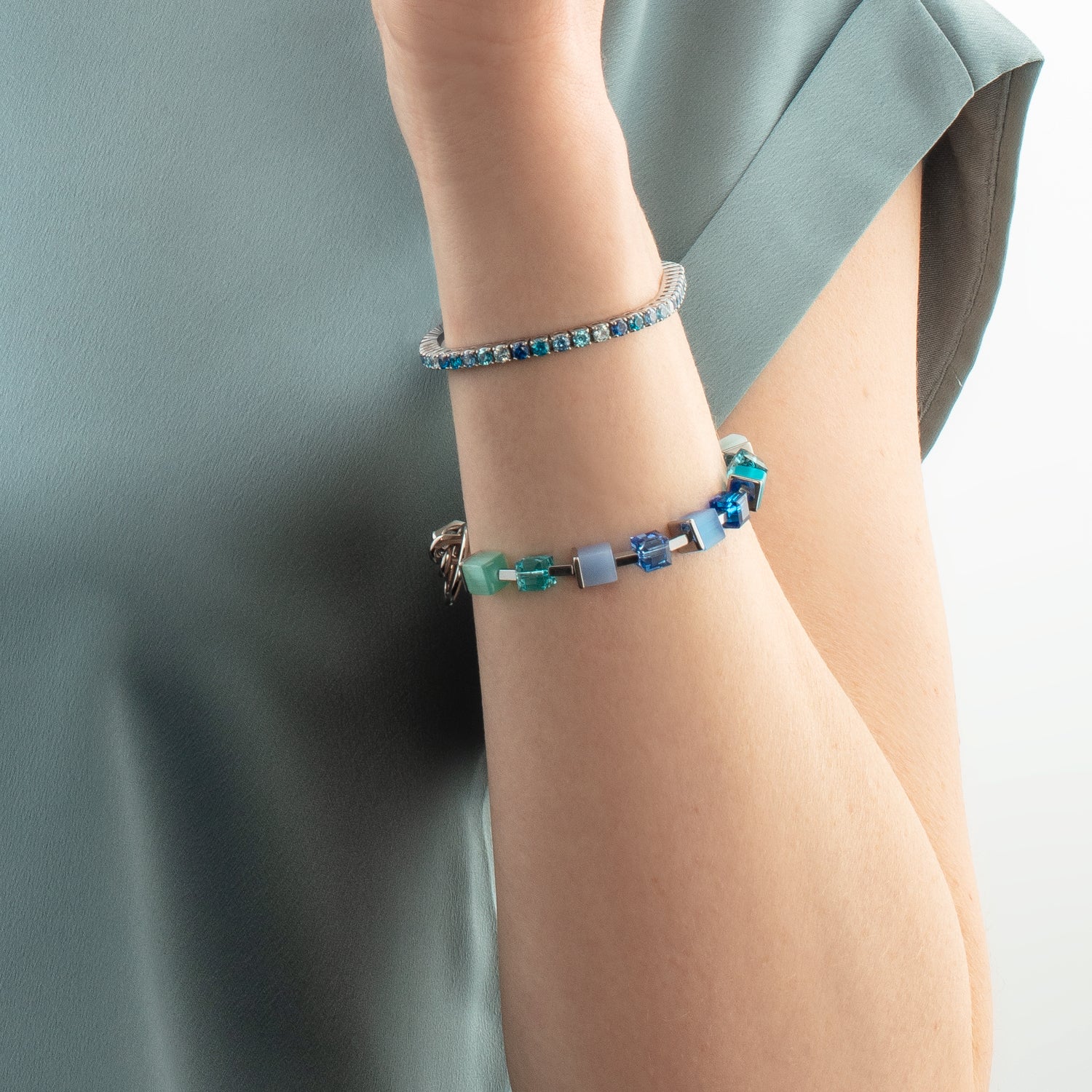 Bracelet Cube Fusion Charm argent-océan