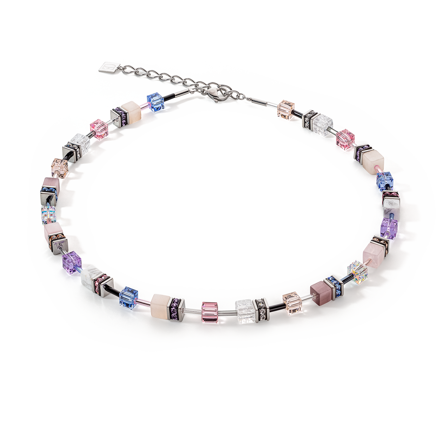 Collier GeoCUBE® Iconic Precious lilas-bleu