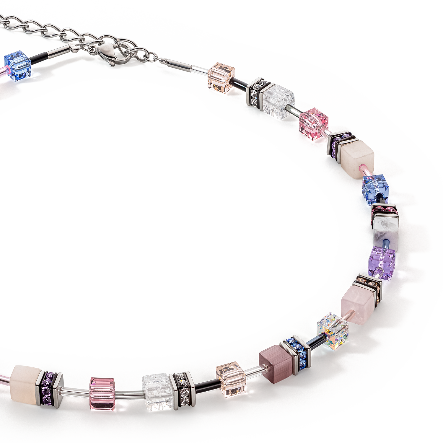 Collier GeoCUBE® Iconic Precious lilas-bleu