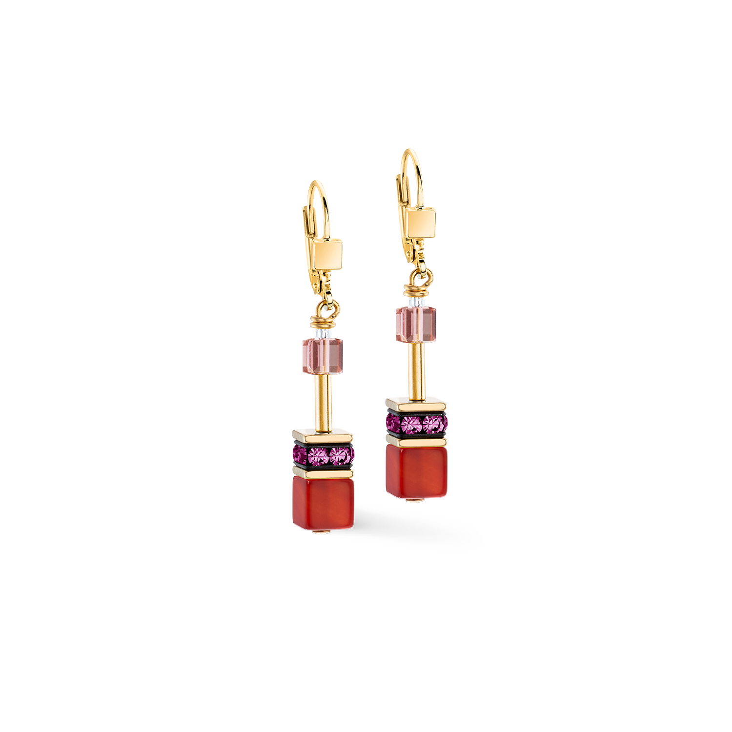 Boucles d'oreilles GeoCUBE® Iconic Precious Festive rouge