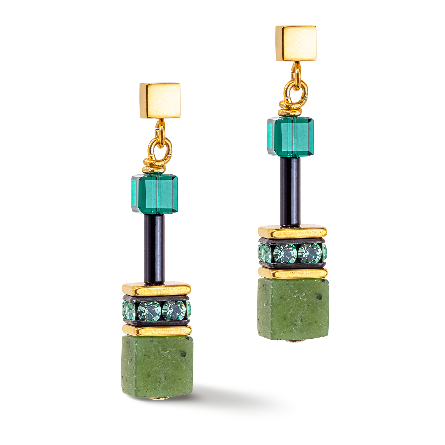 Boucles d'oreille GeoCUBE® Iconic Precious vert