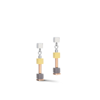 Boucles d'oreille GeoCUBE® fin beige-olive pastel