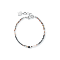 Bracelet Amulette small Cristaux & onyx rayé gris-cristal