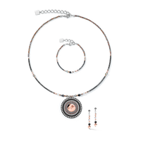 Bracelet Amulette small Cristaux & onyx rayé gris-cristal