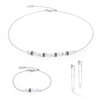 Bracelet Mini Cubes & Chain argent-blanc