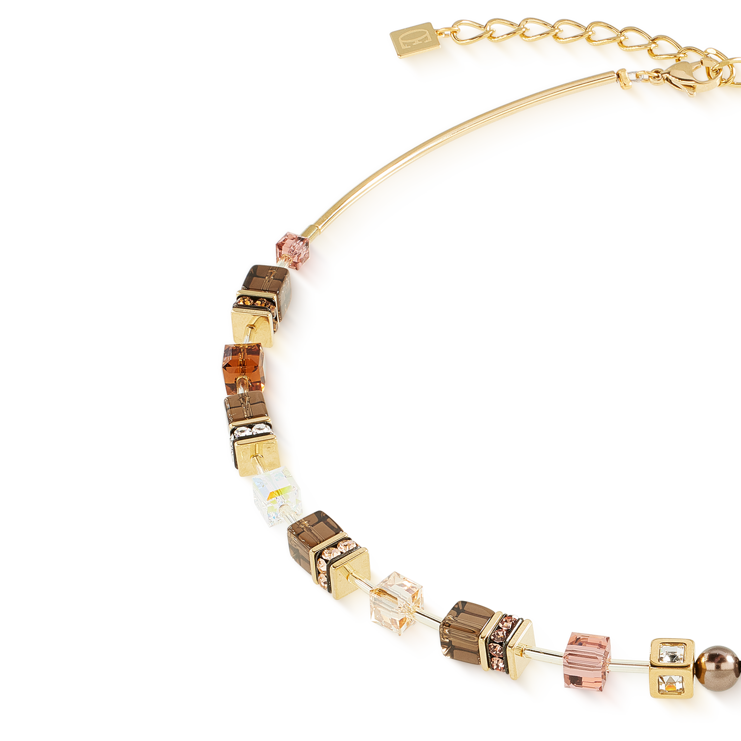 Collier GeoCUBE® Precious Fusion Pearls Mocha Mousse