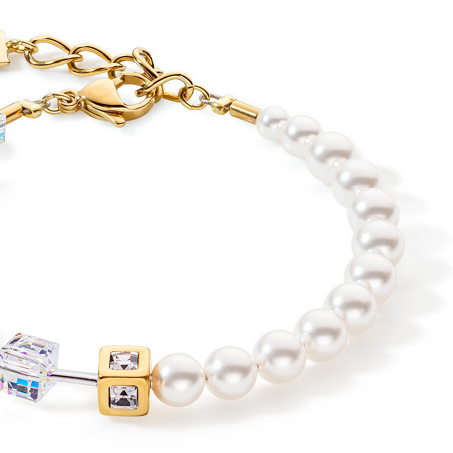 Bracelet GeoCUBE® Precious Fusion Pearls blanc