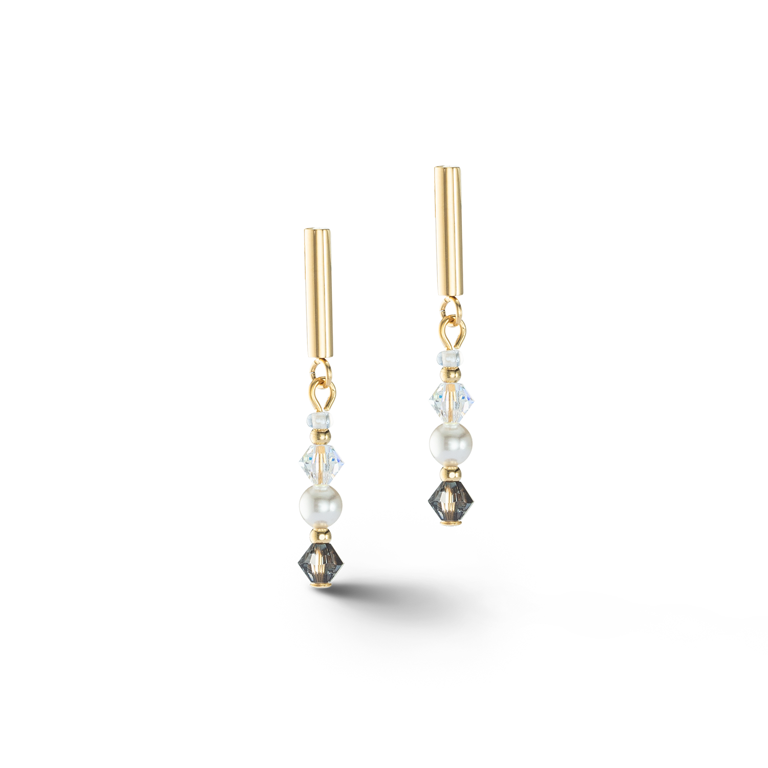 Boucles d'oreilles Princess Pearls gris-cristal