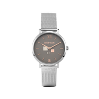 Montre Ronde Cool Grey Milanaise Acier Inoxydable