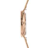 Montre Ronde Mocca Sunray Milanaise Acier Inoxydable Or Rose