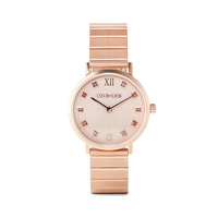 Montre Ronde Or Rose Mat Monochrome Acier Inoxydable Or Rose
