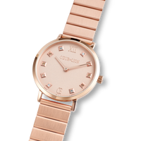 Montre Ronde Or Rose Mat Monochrome Acier Inoxydable Or Rose