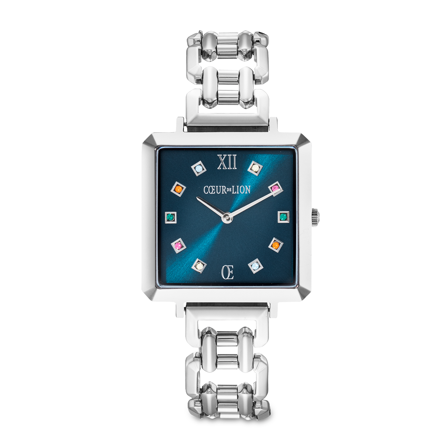Montre Iconic Cube Noble Petrol Statement argent