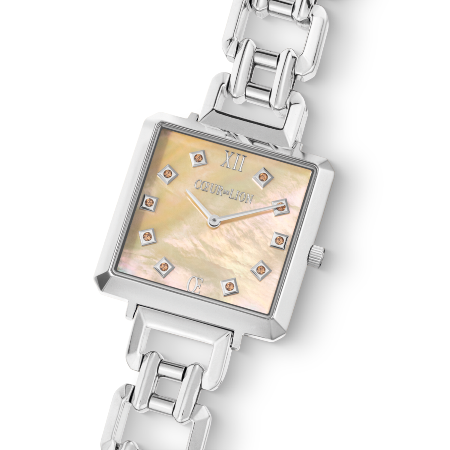Montre Iconic Cube Apricot Crush Statement Argent