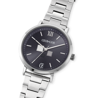 Montre Ronde Statement Unisex Sunray Midnight Blue Acier Inoxydable Argent Satiné