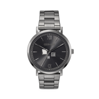 Montre Ronde Statement Unisex Anthracite Sunray Acier Inoxydable Light Gun Metal Satiné