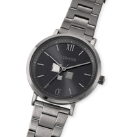 Montre Ronde Statement Unisex Anthracite Sunray Acier Inoxydable Light Gun Metal Satiné