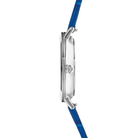 Montre Ronde Sparkling Sunray Bracelet Cuir Royal Blue