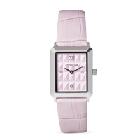 Montre Iconic Spikes Rosé Argent Bracelet Cuir rosé