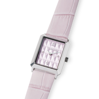 Montre Iconic Spikes Rosé Argent Bracelet Cuir rosé