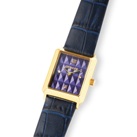 Montre Iconic Spikes Bracelet Cuir Midnight Blue Or