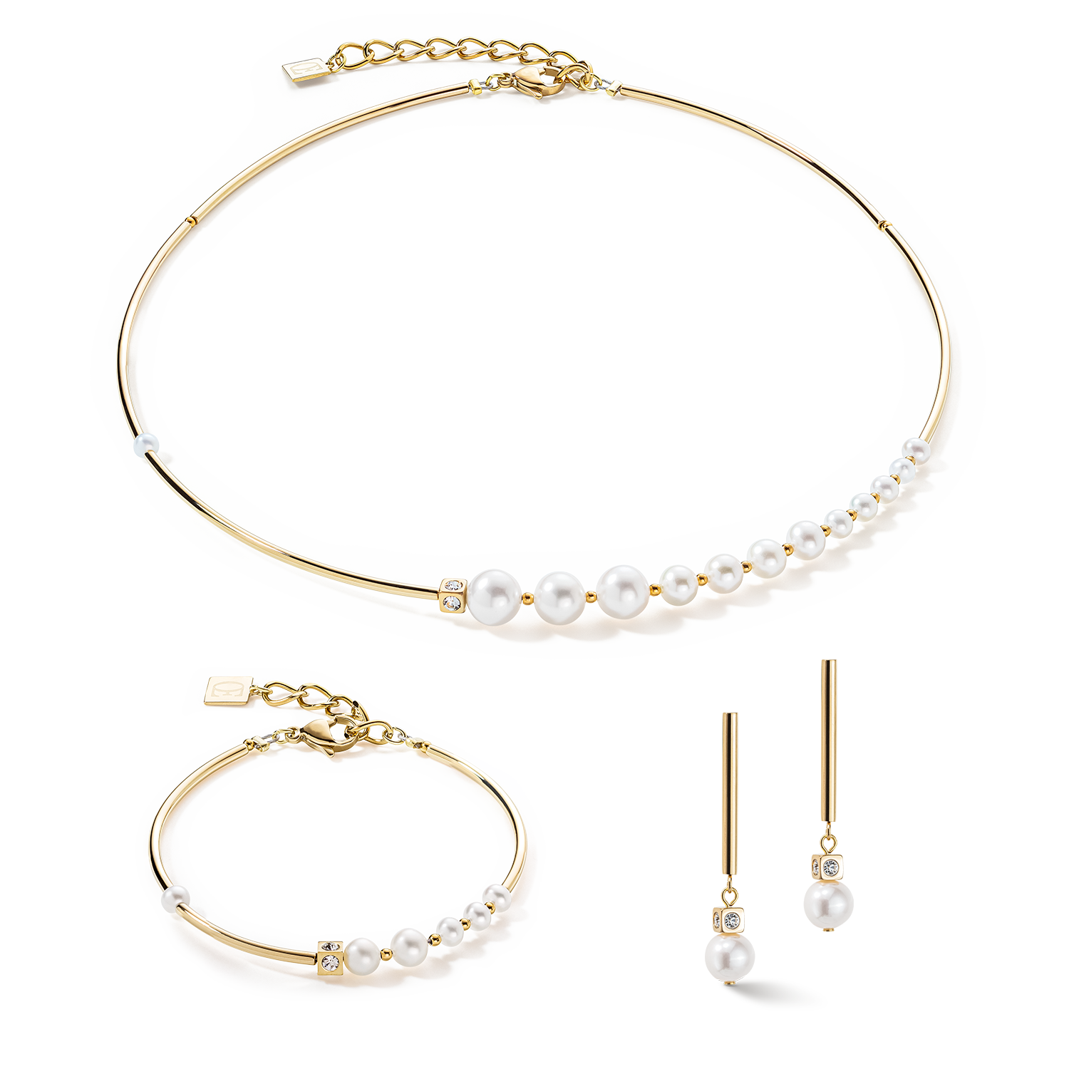 Bracelet perles d'eau douce & perles (personnalisable) - doré