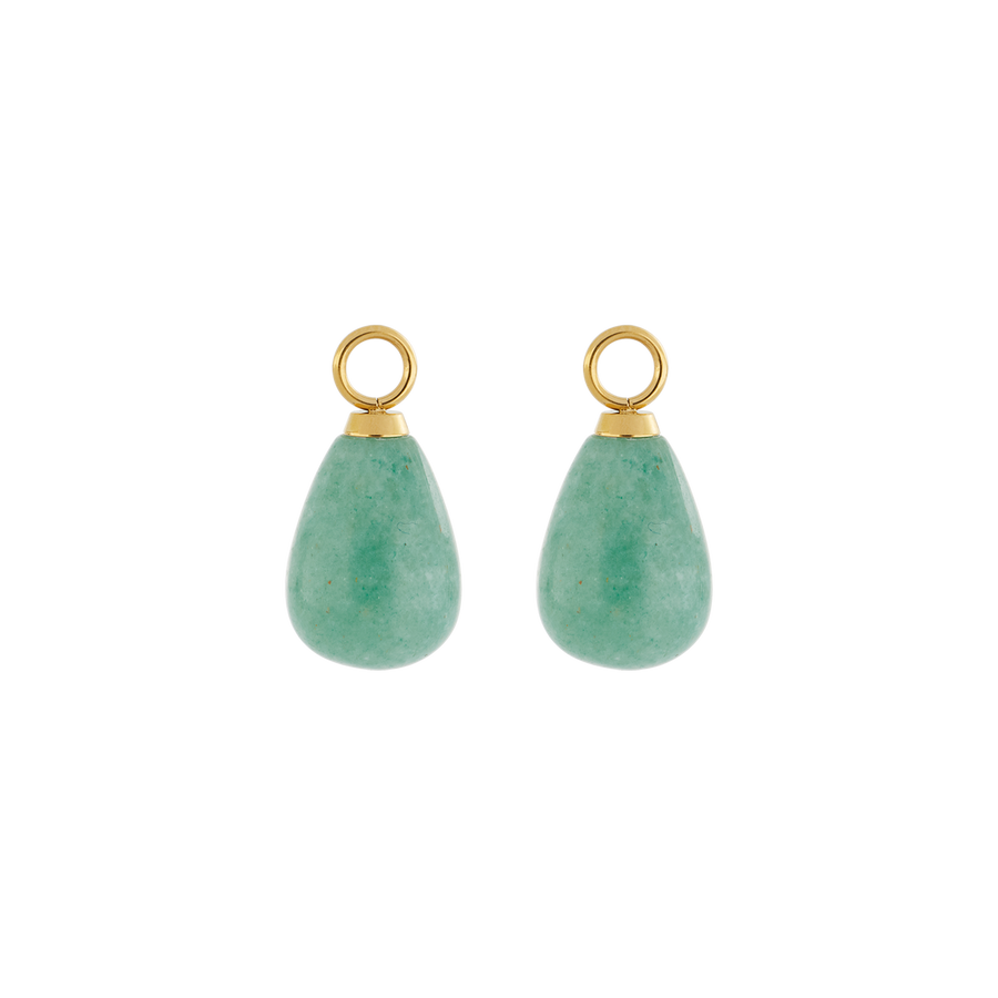 EAR ME UP Charm goutte d'or-vert