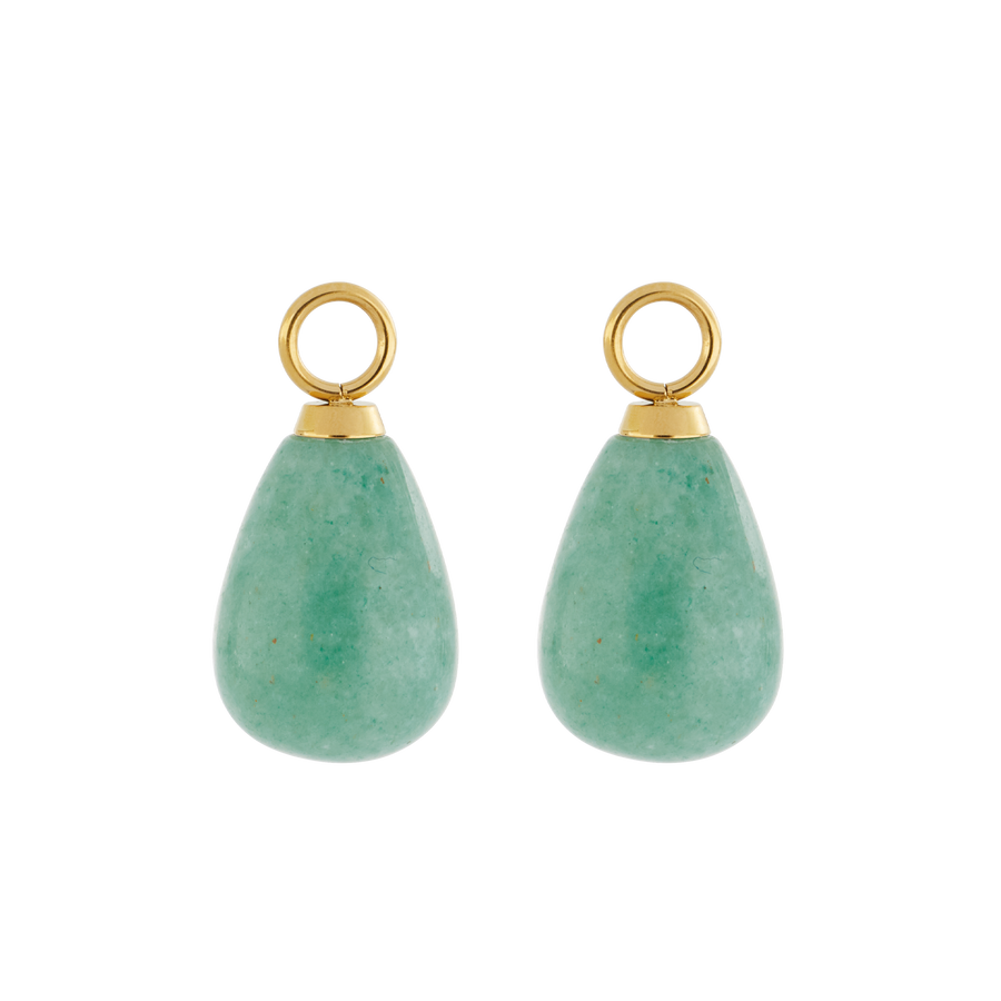 EAR ME UP Charm goutte d'or-vert