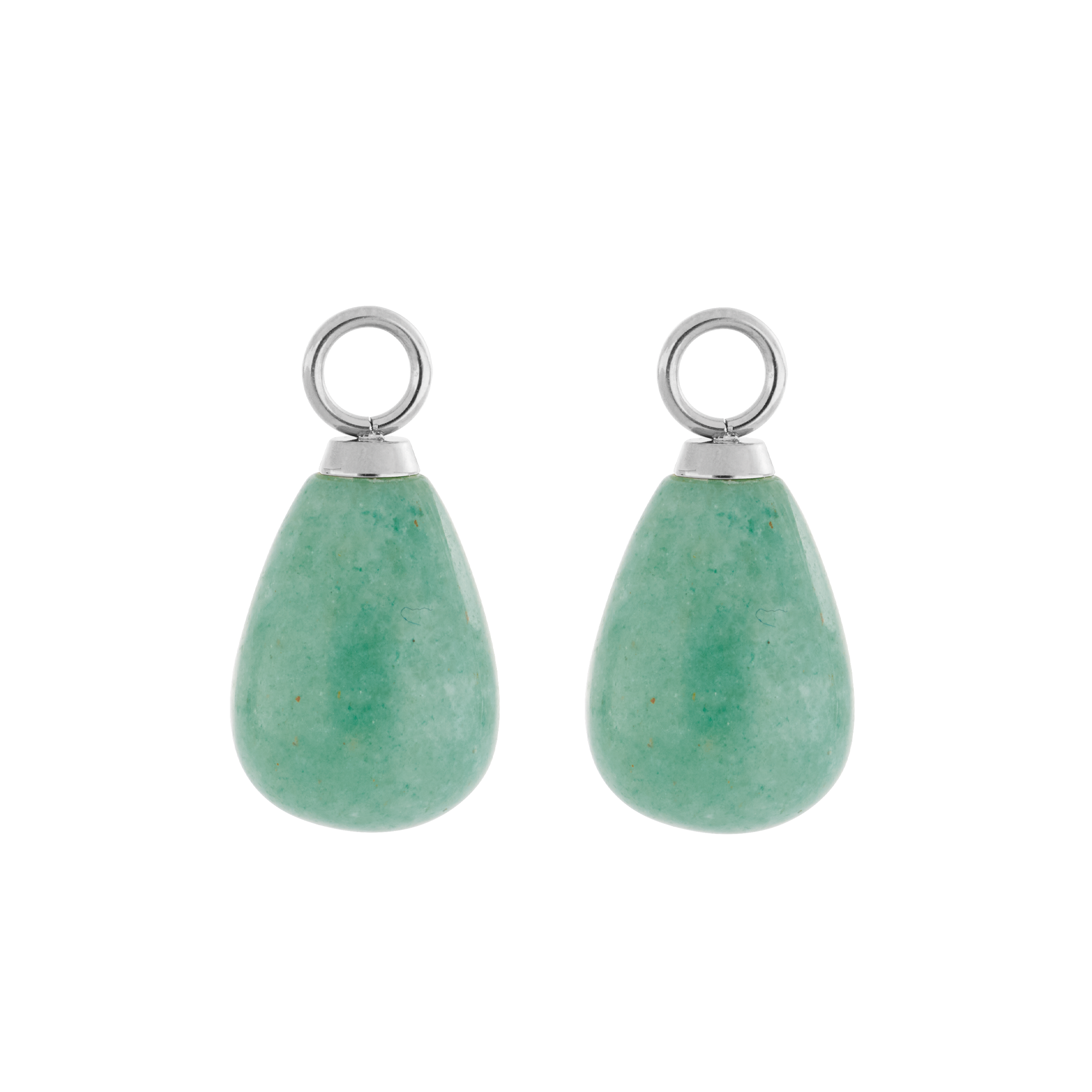 EAR ME UP Charm goutte argent-vert