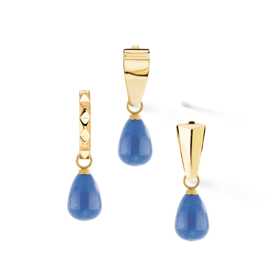 EAR ME UP Charm goutte or-bleu