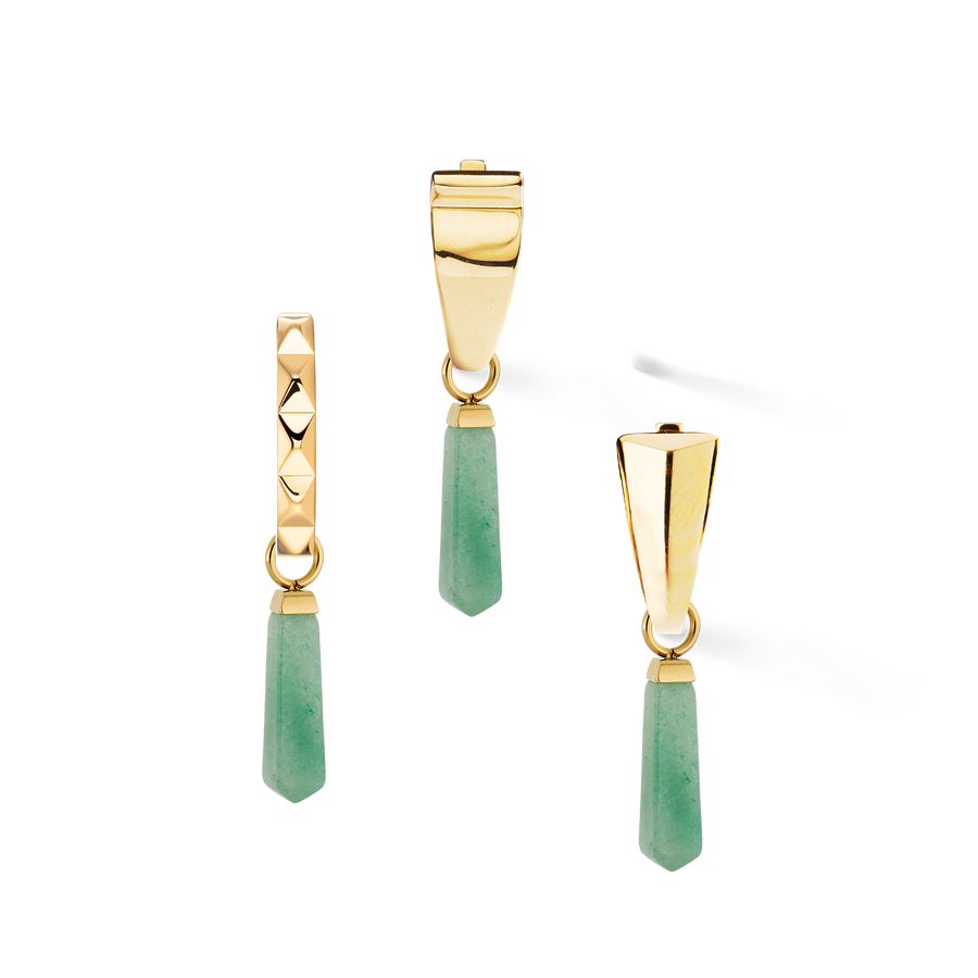 EAR ME UP Charm obélisque or-vert