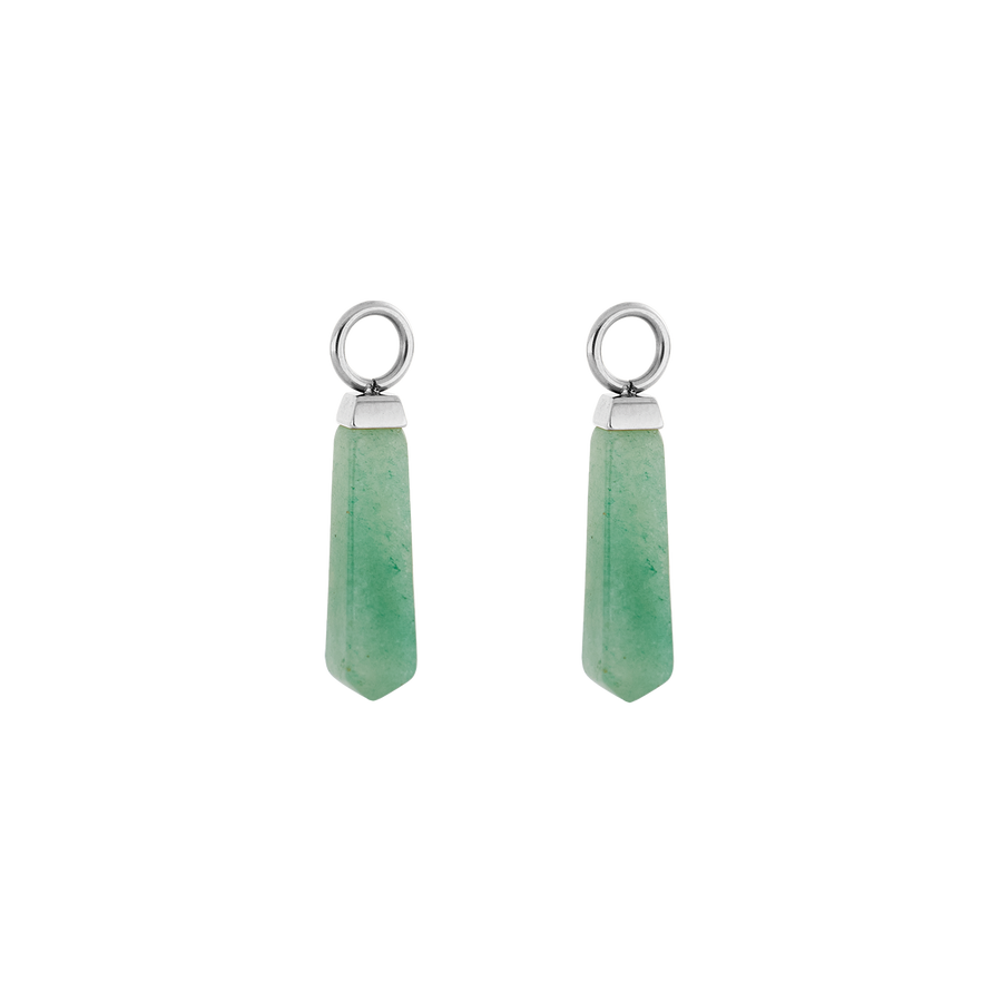 EAR ME UP Charm obélisque argent-vert