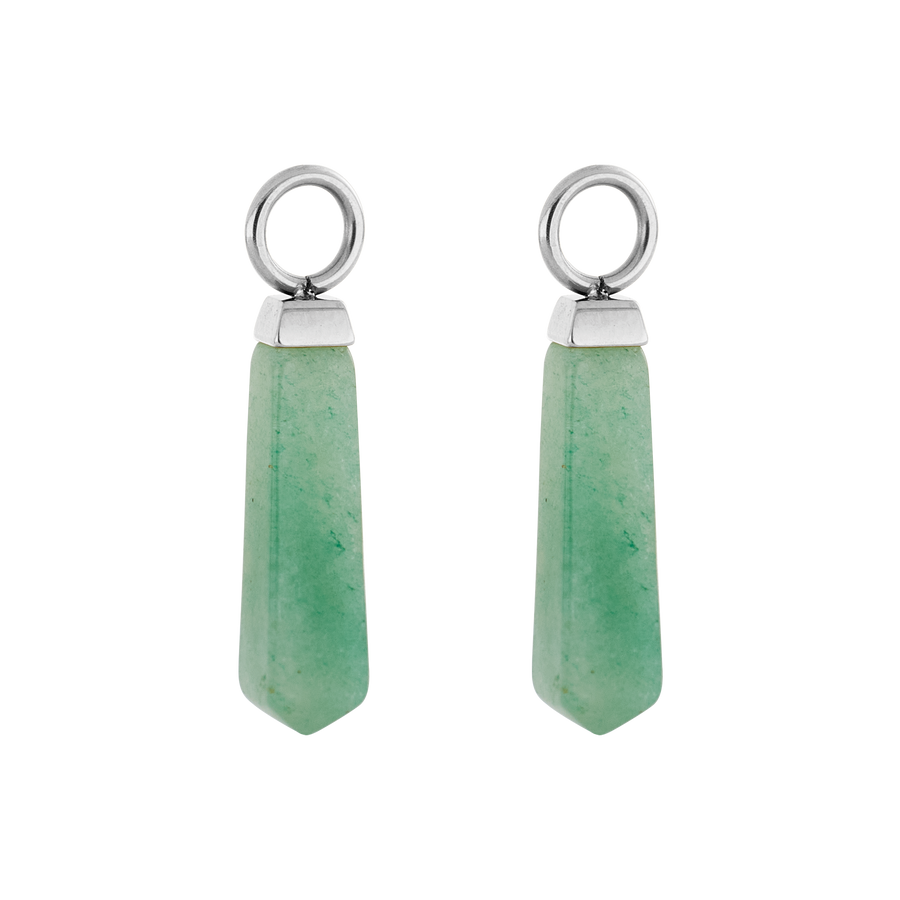 EAR ME UP Charm obélisque argent-vert