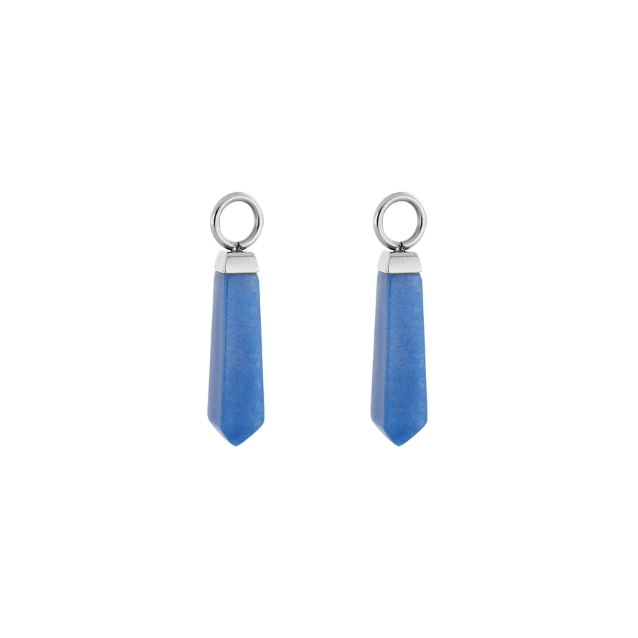 EAR ME UP Charm obélisque bleu argenté