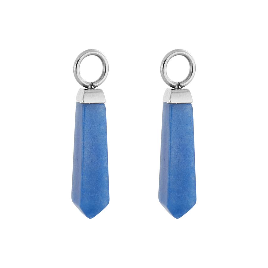 EAR ME UP Charm obélisque bleu argenté