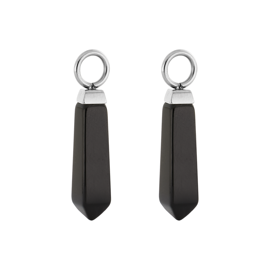 EAR ME UP Charm obélisque argent-noir