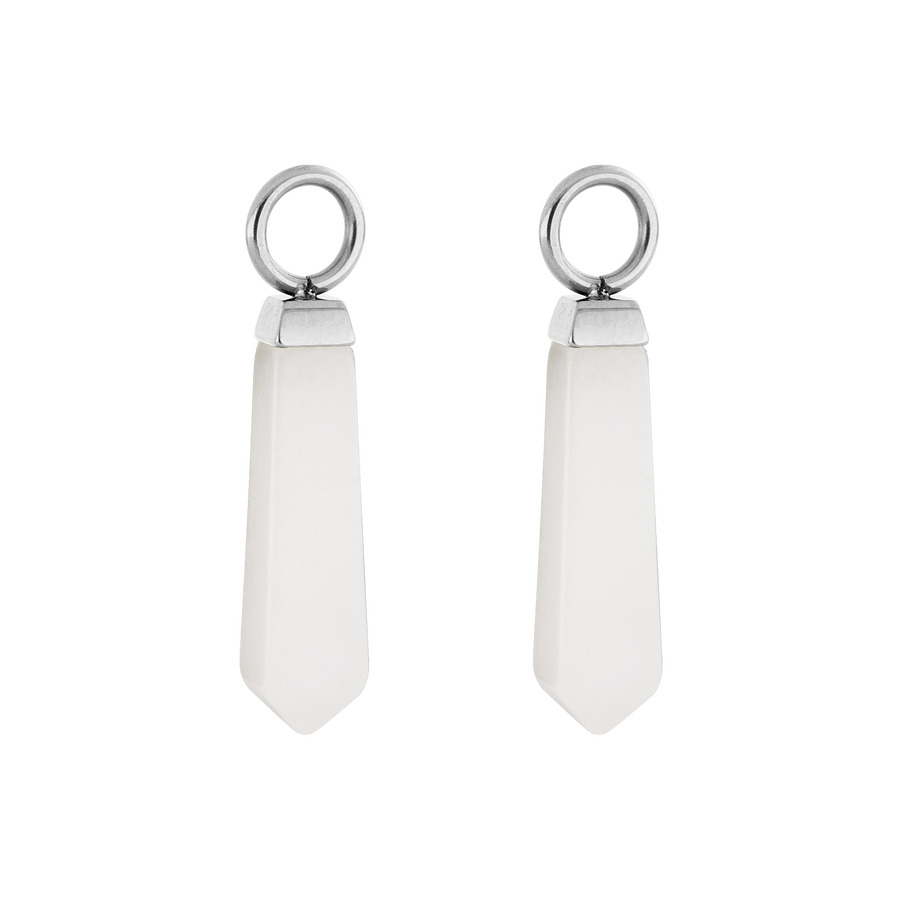EAR ME UP Charm obélisque argent-blanc