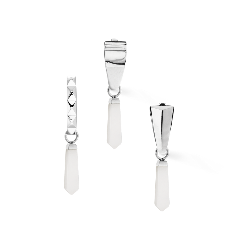 EAR ME UP Charm obélisque argent-blanc