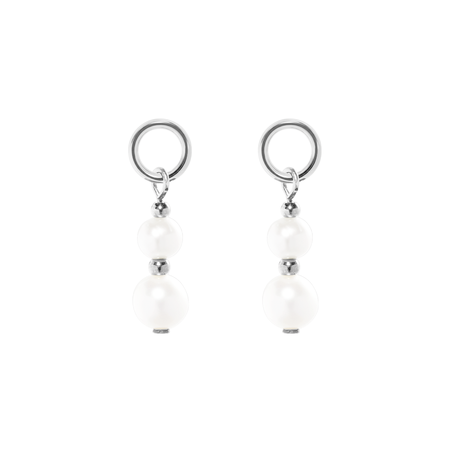 EAR ME UP Charm Pearls argent-blanc