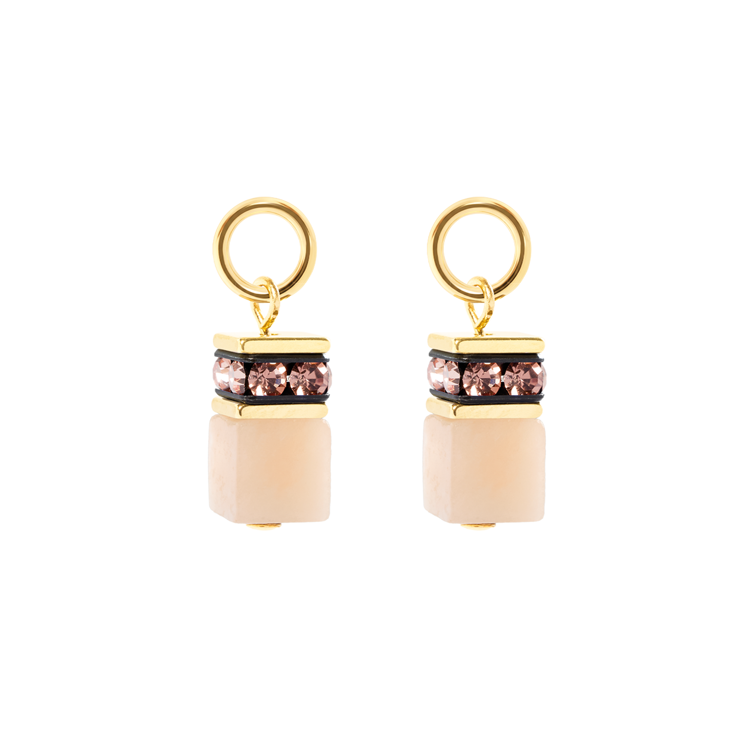 EAR ME UP Charm GeoCUBE® or-abricot