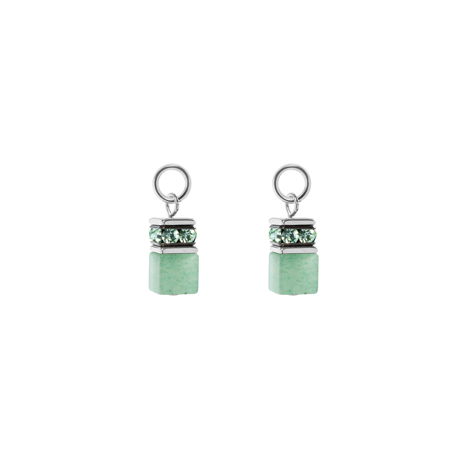 EAR ME UP Charm GeoCUBE® argent-vert clair
