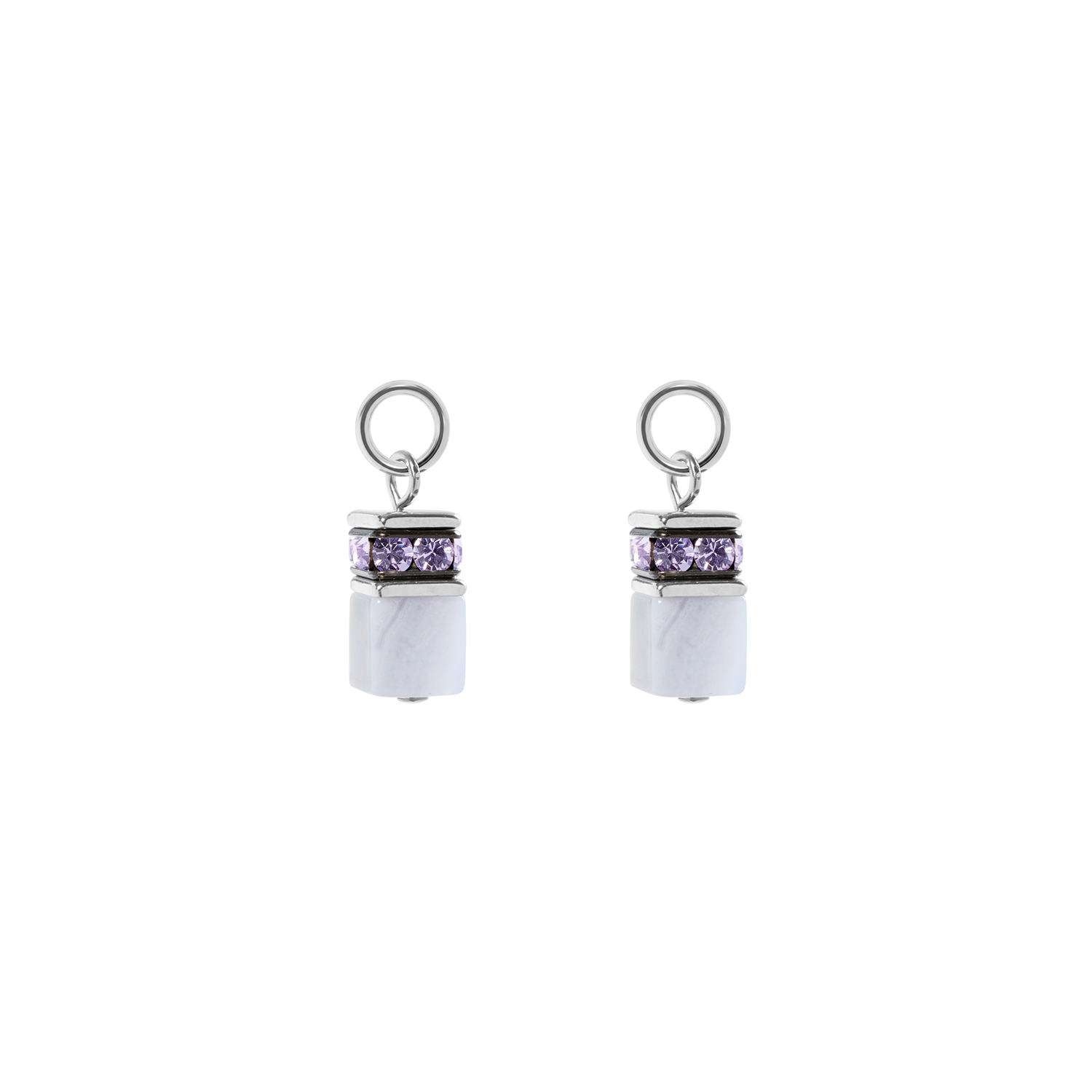 EAR ME UP Charm GeoCUBE® argent-bleu clair