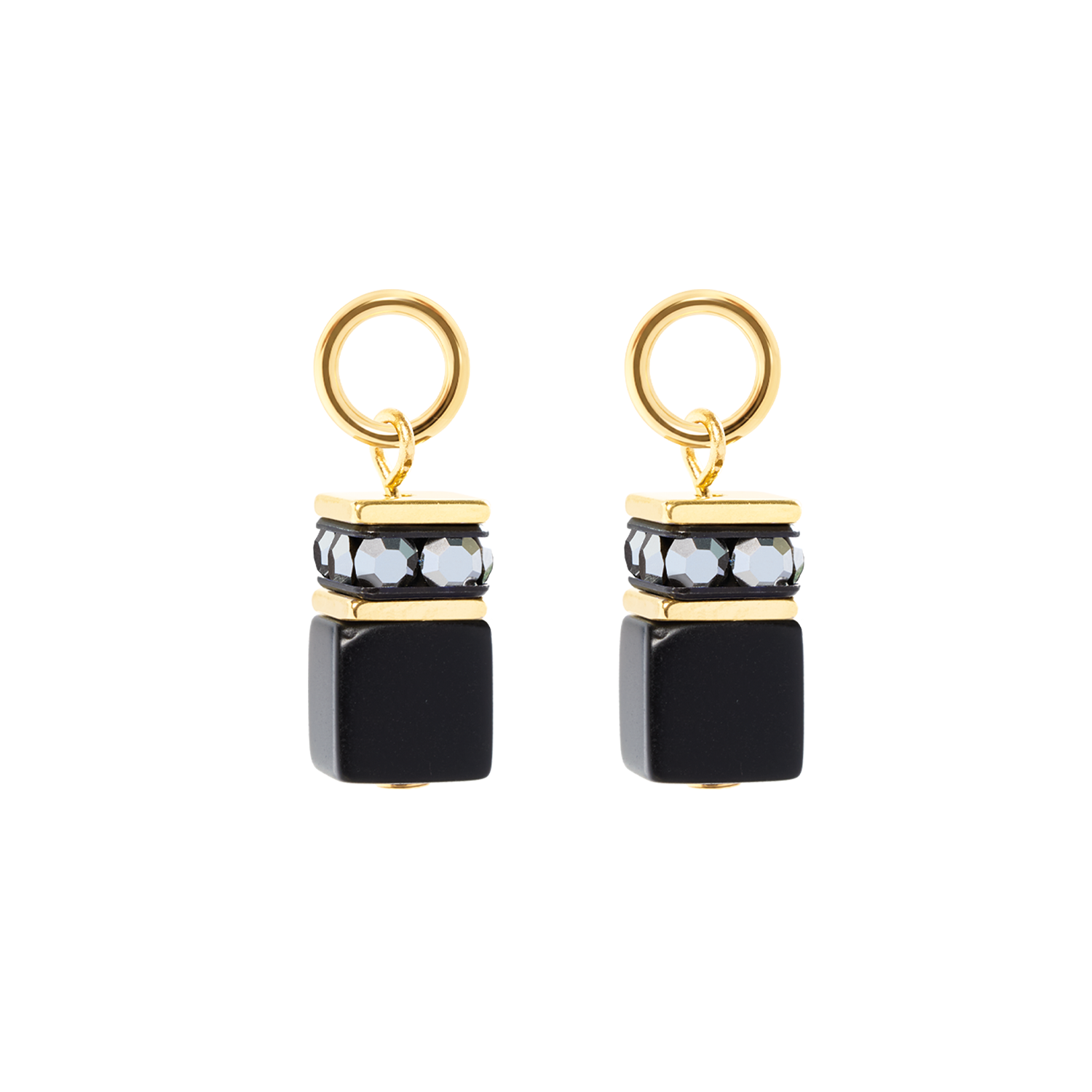 EAR ME UP Charm GeoCUBE® or-noir