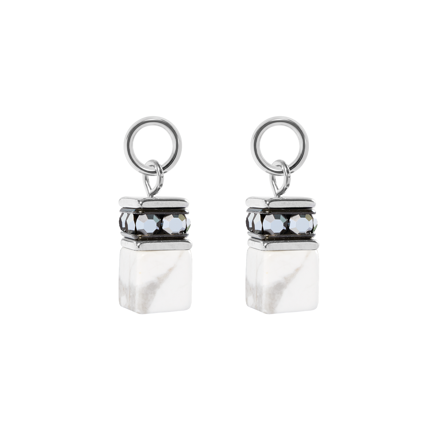 EAR ME UP Charm GeoCUBE® argent-blanc